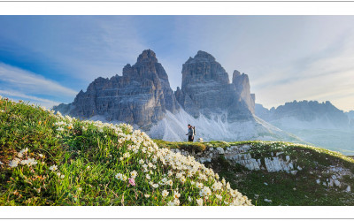 Tre Cime 배경으로
