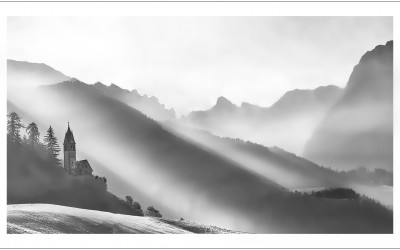 차펠의 일출빛(B&W)
